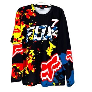 Fox Racing Men's All Over Print Long Sleeve Jersey Shirt XL Bold Graphics Bright